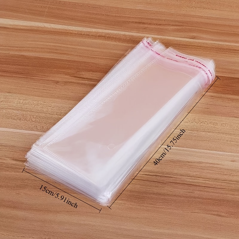 TEMU 50pcs Size 15 X 40cm Pre- Transparent Opp Self-adhesive Bags, Sturdy And Durable, Thickened Bags, Shopping Bags And Packing Bags