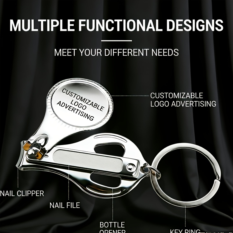TEMU A Custom Multifunctional Keychain That Combines A Nail Clipper, Bottle Opener, And Keyring In One. Convenient, Durable, And Engraved With Names