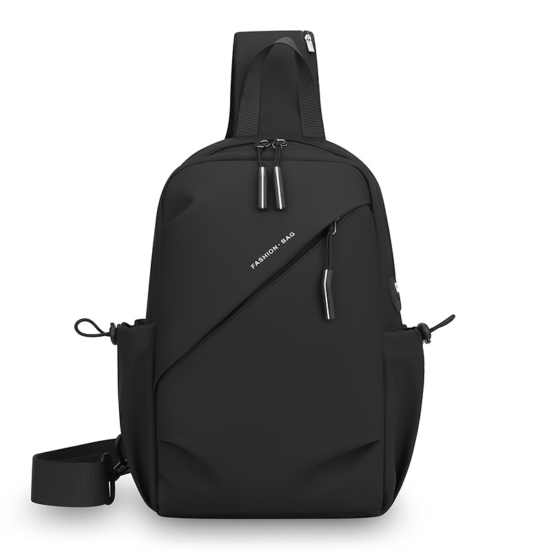 TEMU Men's Pu Sling Bag Fashion Casual Shoulder Backpack Large Capacity Commuter Trendy Chest Bag