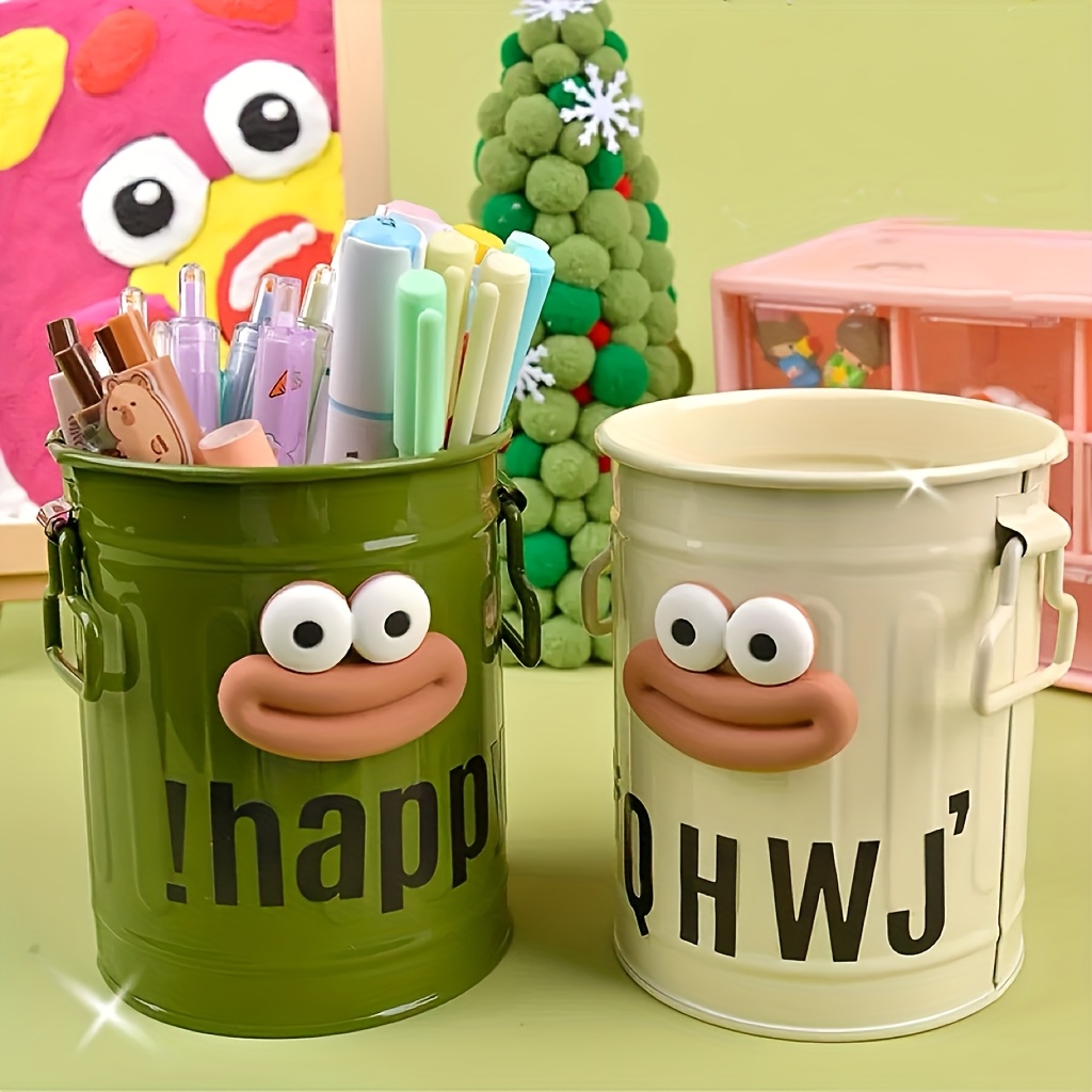 2pcs cute     pencil case makeup brush storage bucket suitable for   desktop storage gift stickers   designed   Product details 1