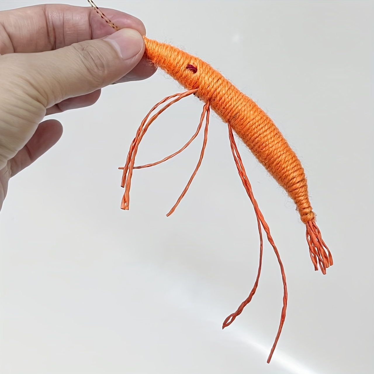 TEMU Shrimp Cat Toy With Realistic Moving Suitable For Swatting & Biting, Nylon Hunting Lure For Kittens & Cats, Exercise & Mental Stimulation Toys