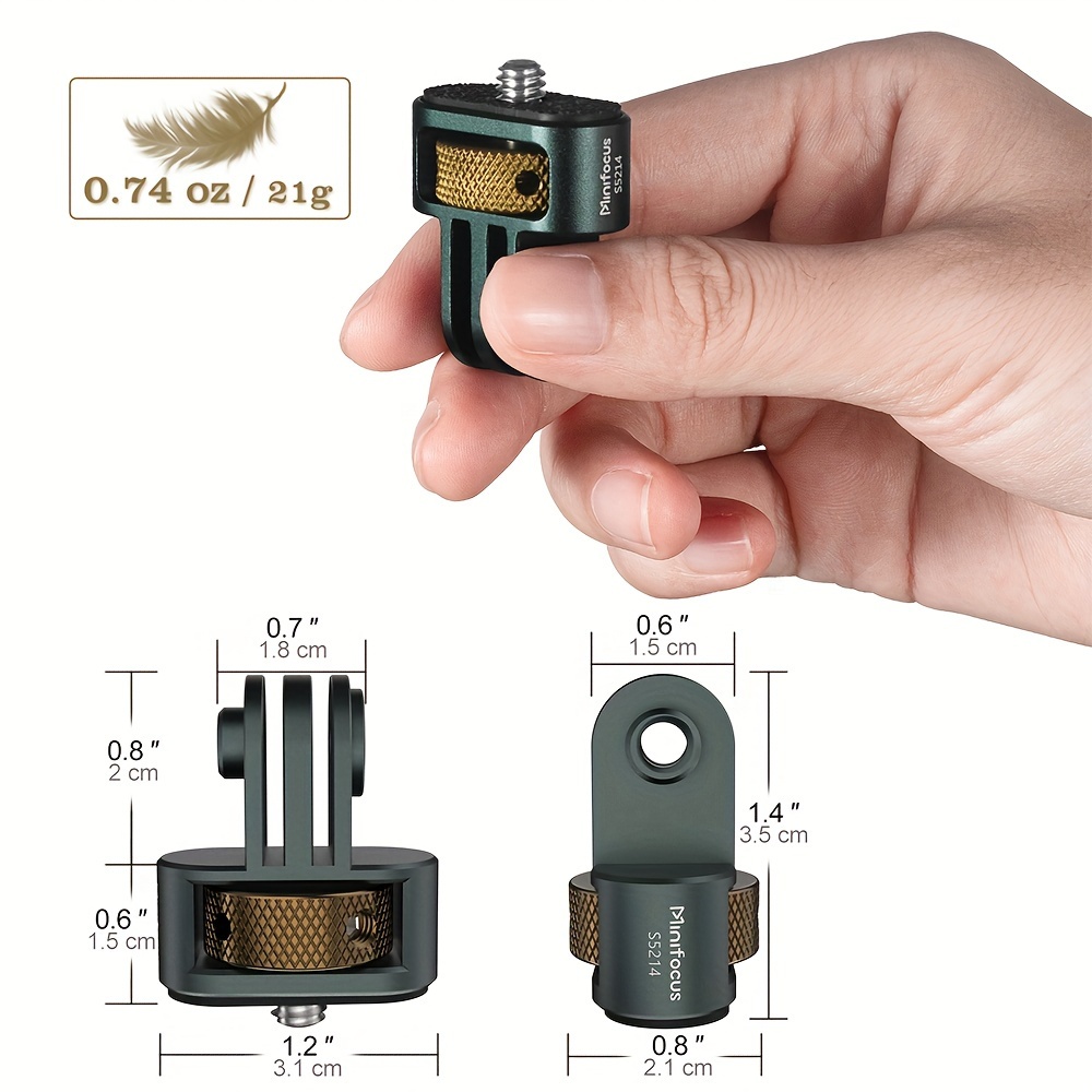 aluminum cnc 1   adapter for gopro hero 12 11 10 9 8  360 x4 x3     and more standard 1 4 accessories details 3
