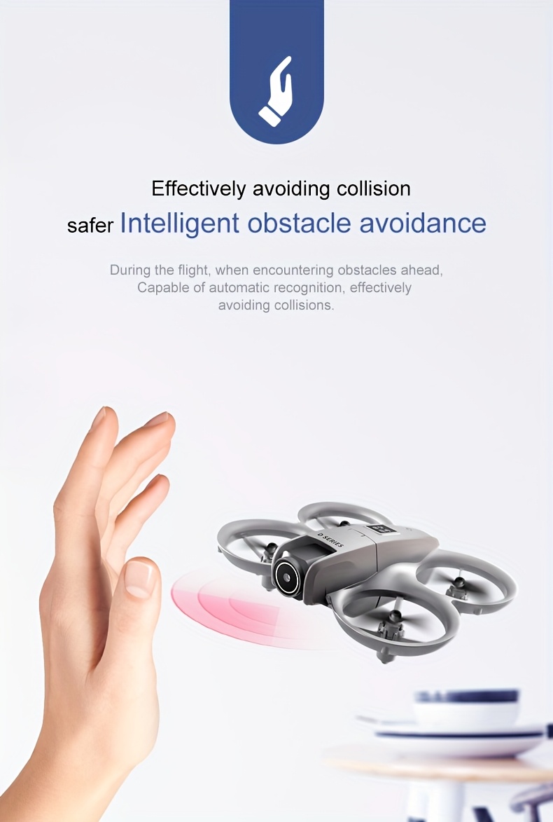 Dron D16 con cámara dual de flujo óptico, estabilización visual, control de altura, acrobacias de 360°, evitación de obstáculos, despegue y aterrizaje con un botón, regalo perfecto para diversión familiar