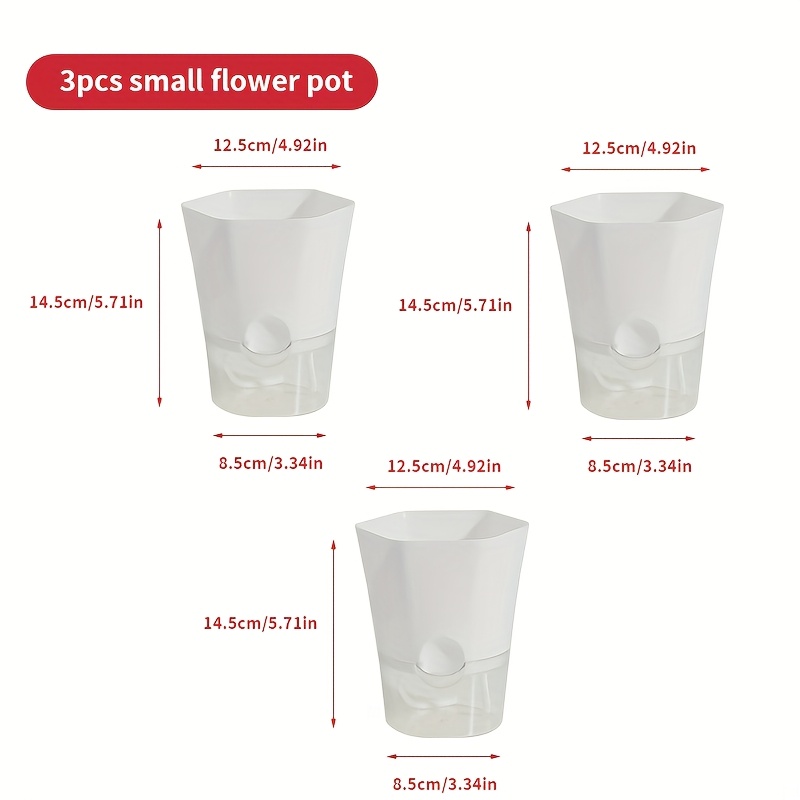 3pcs Balcony Desktop Creative Lazy Self-absorbent Flower Pot (including 3 Cotton Ropes) Indoor Hydroponic Flower Pot Gardening Gift Home Decor