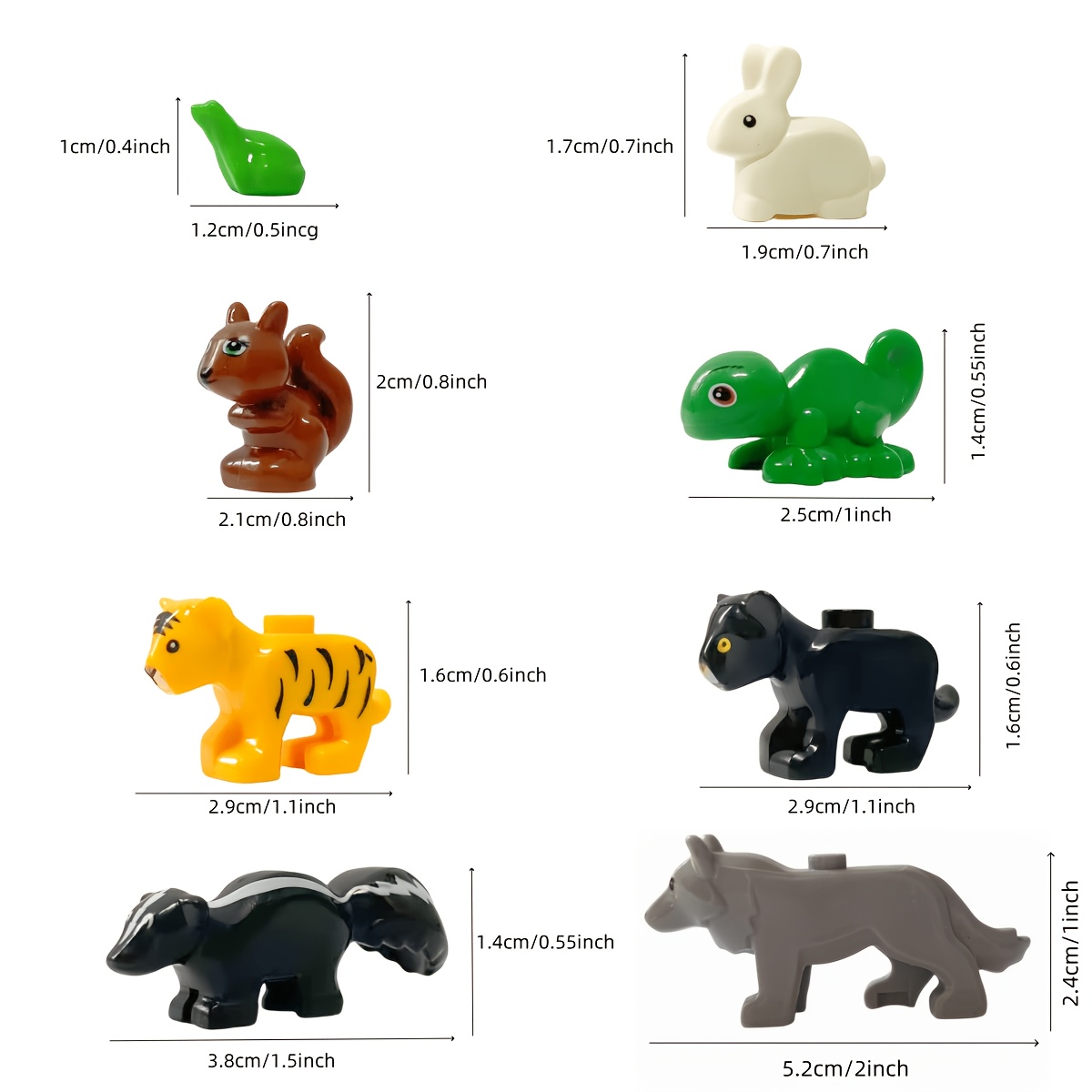 8pcs Forest Animals MOC Building Blocks Set