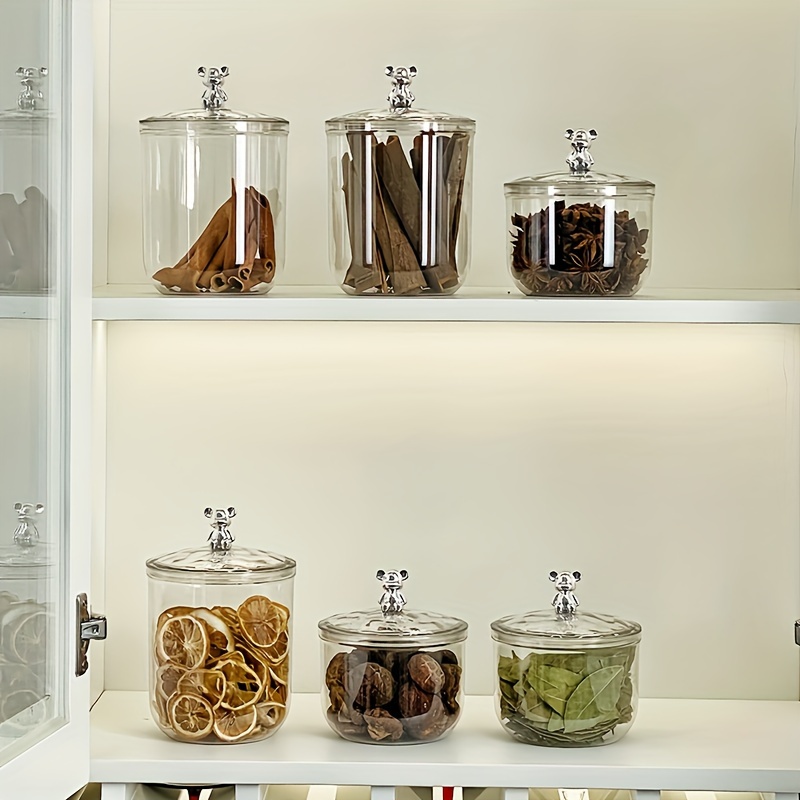 

1pc Clear Acrylic Canister With Lid, Modern Storage Containers For Coffee Beans, Snacks, Nuts, Tea Leaves, And Dry Fruits – Kitchen Organization And Pantry Storage Jars
