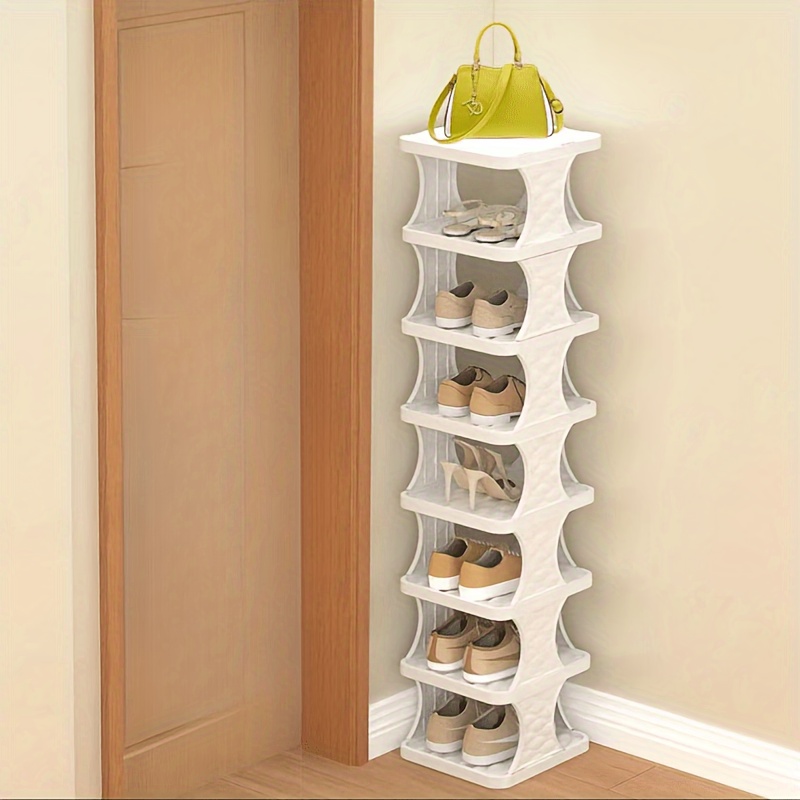 space saving multi layer plastic shoe rack easy assembly no electricity required suitable for entrance living room and bathroom storage details 9