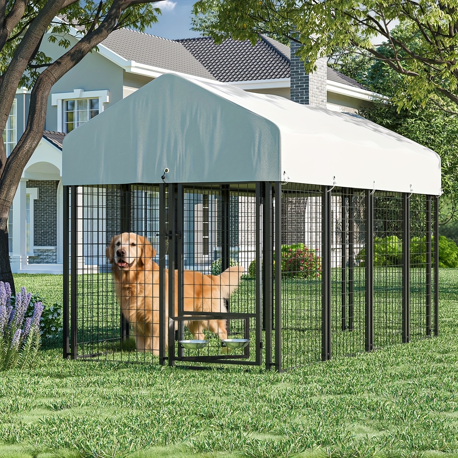 Outdoor Dog House Heavy Duty Outdoor Kennel Chain Link Heavy