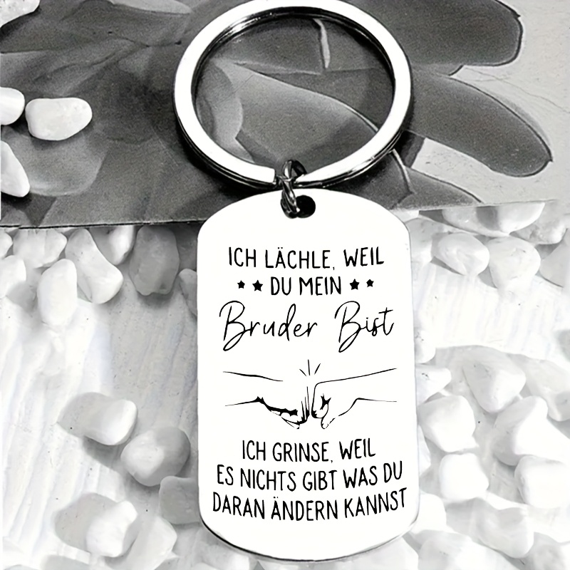 E-shop Witziger Schlüsselanhänger - "Ich lachte, weil bist" - Deutsche Spruch - Robuster Metall-Schlüsselring - Geburtstags, Thanksgiving- und