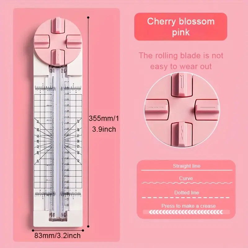 4 in 1 multi functional paper cutter trimmer straight curved dotted cuts scoring with precise ruler fits a4 sizes sharp blades non slip base Product details 1
