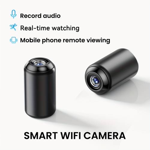 mini camera wireless wifi security camera phone viewing 480p hd indoor smart camera wifi surveillance camera for home record daily life meeting room easy setup home office black