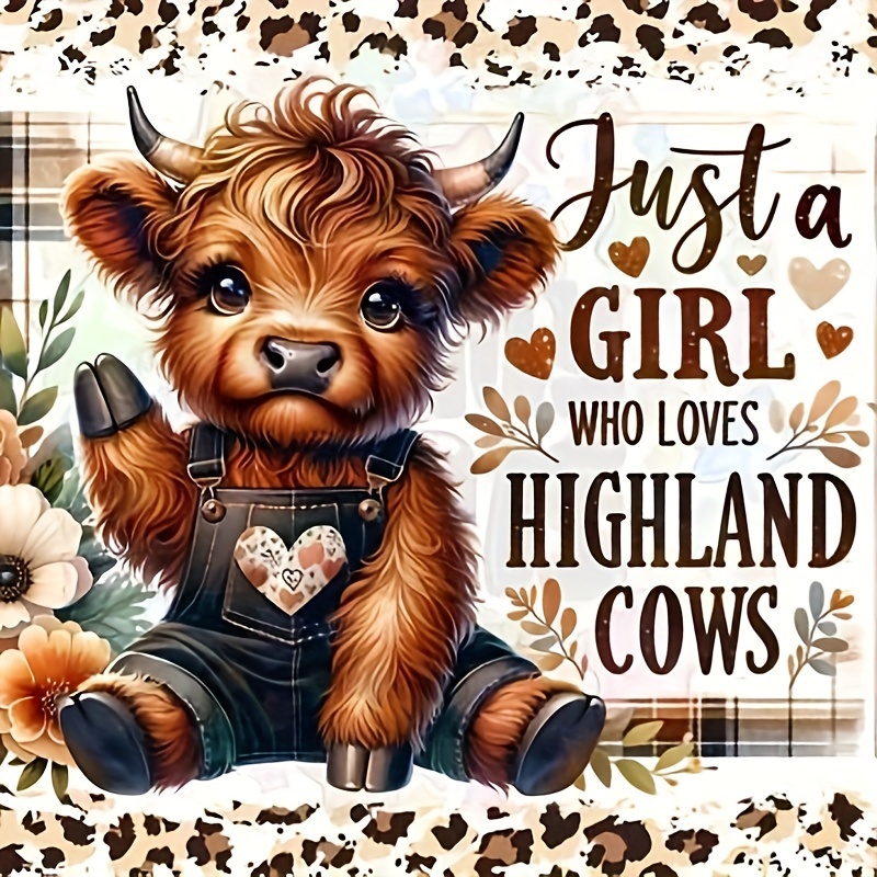 

1pc, 15.75x15.75in, Rustic Highland Cow 5d Diamond Painting Kit, Round Diamond Art, Animal Theme, Oil Canvas, Diy Wall Decor, Craft Tool For Sewing & Mosaic Making