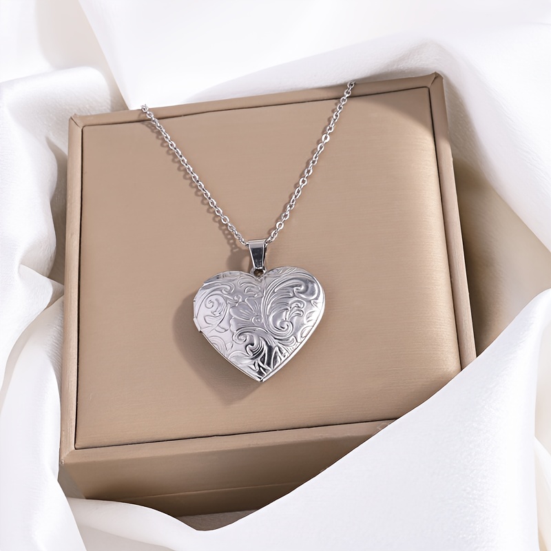 TEMU Collana personalizzata con foto a forma di cuore, portachiavi a cuore con foto - Foto personalizzata per animali domestici, regalo vintage per ,