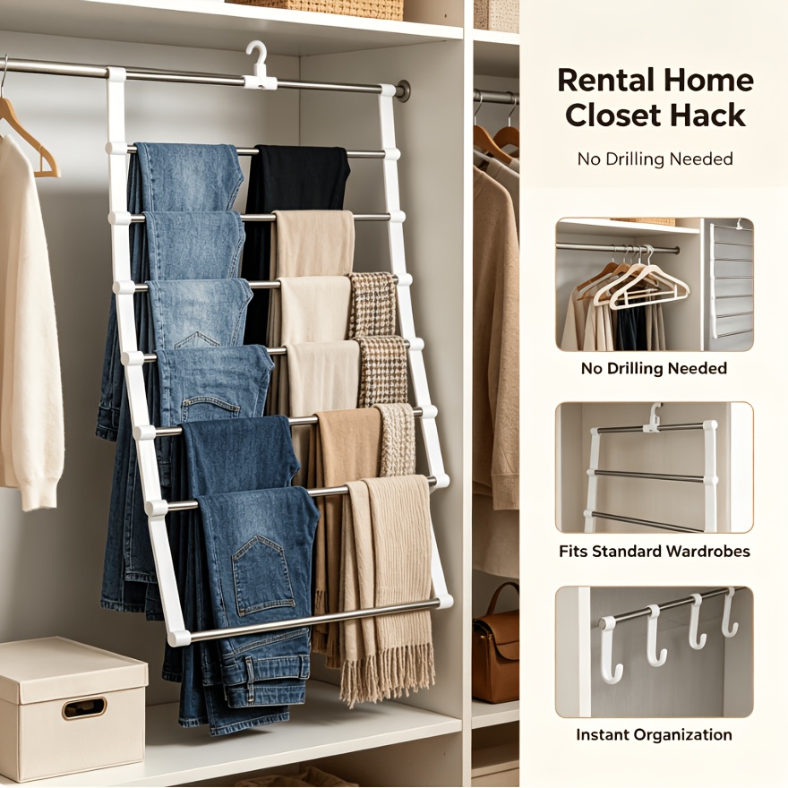 Multi-Layer Anti-Slip Pants Scarf Storage Rack