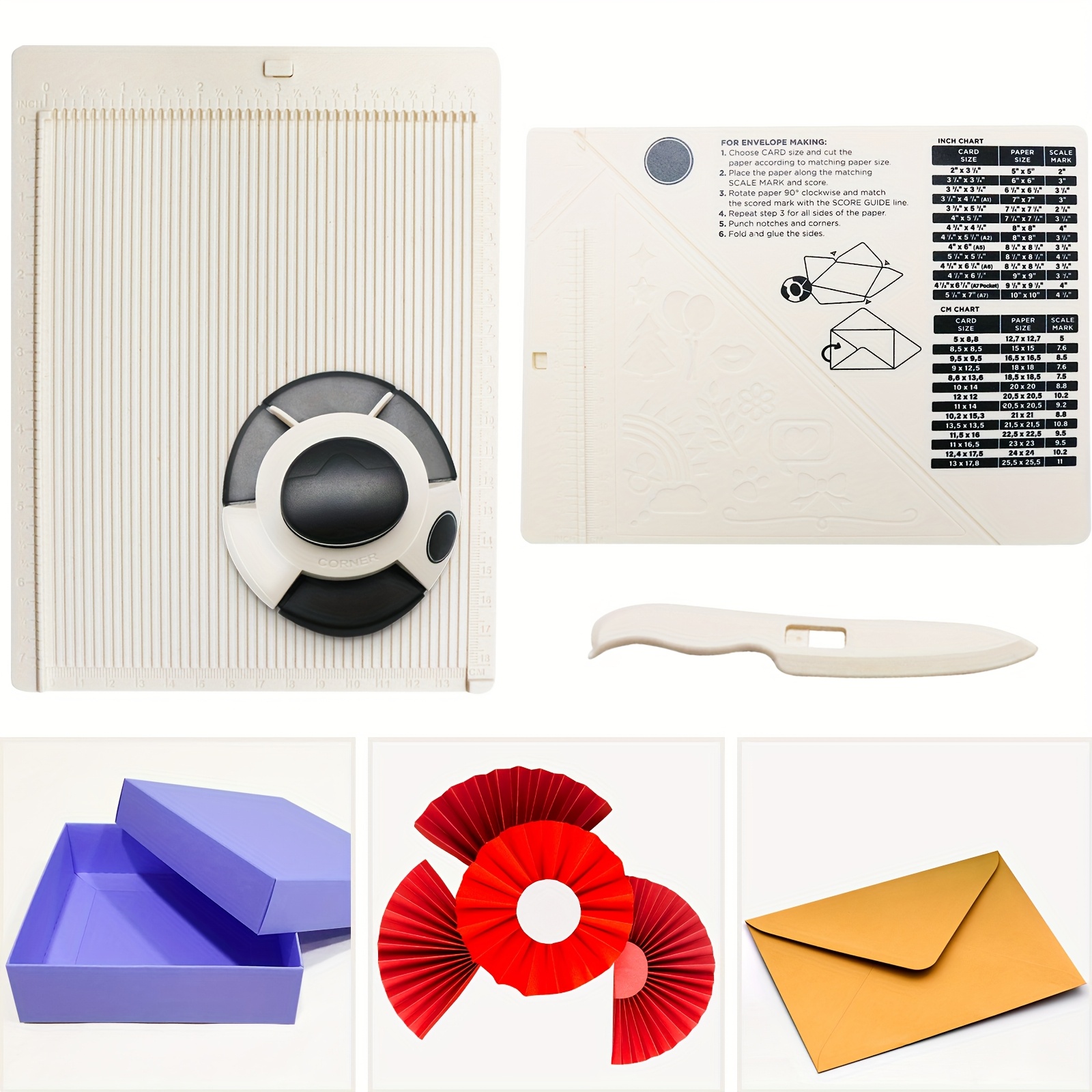 Scoring Board, Envelope Maker Craft Paper Cutter Trimmer Paper