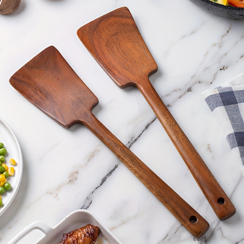 

1pc Acacia Wood Spatula Set - Non-stick, Heat Resistant, Durable Wooden Turner For Cooking - Kitchen Utensils