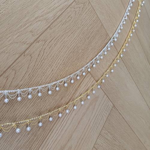 item picture beautiful artificial pearl and tassel decoration strips suitable for wedding dresses clothing hair accessories hats shoes and decorations sewing and diy decoration accessories are used for decoration on