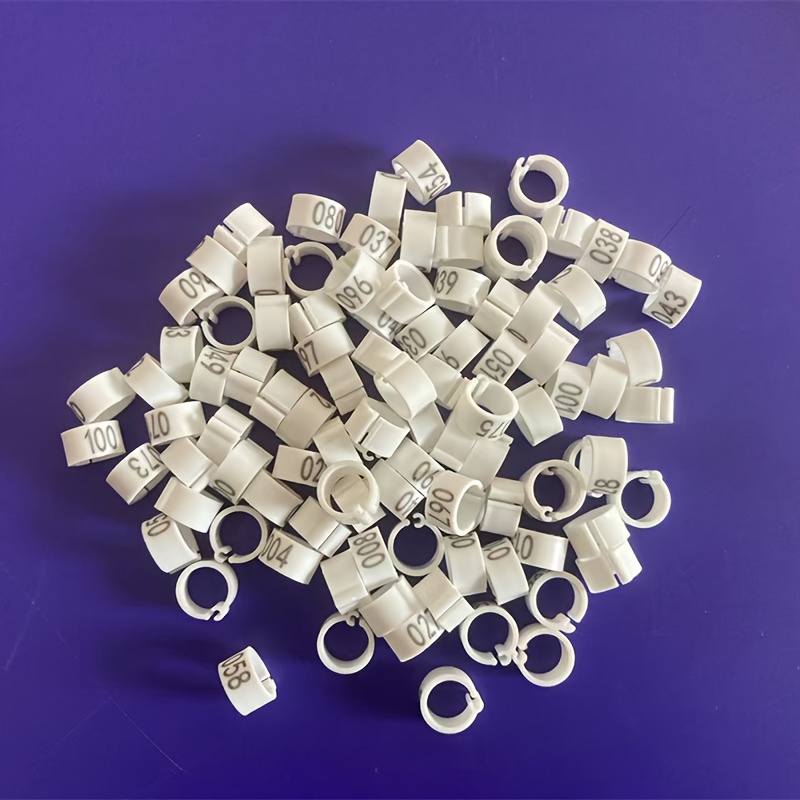 Image of 100pcs, Pet Bird Foot Ring Supplies Pigeon Foot Ring Open Coding Mark Ring Plastic Clasp Pigeon Foot Ring Digital Identification Male And Female Ring