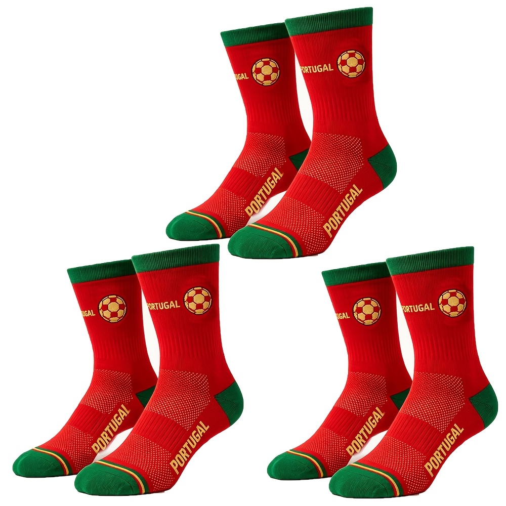 TEMU Calzini da tifoso di calcio da 1/3/5 , calzini per partite di calcio , calzini sportivi, calzini a tema calcio, accessori da calcio