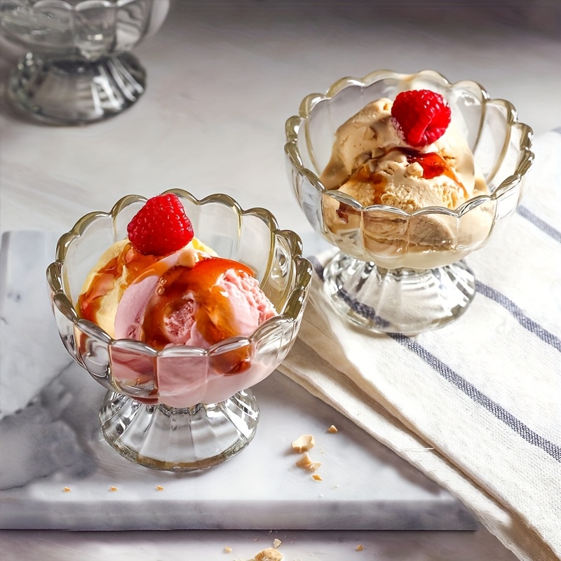 juego 3/4/6 tazones transparentes postres cucharas platos Temu