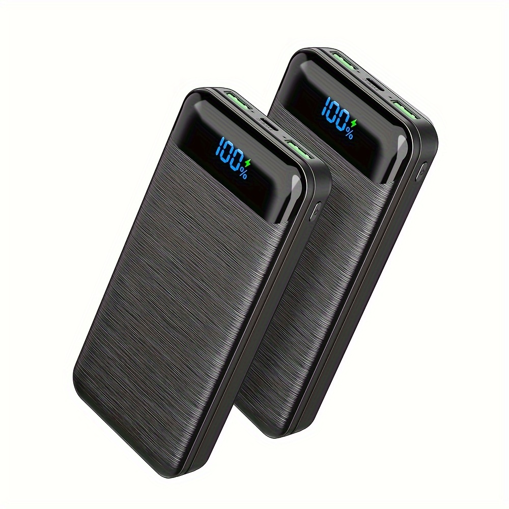 

2-pack 10000mah Dual Usb Portable Charger, Usb-c Fast Charging Power Bank, Backup Charger For Iphone 15/14/13, S23/22, Pixel And Etc