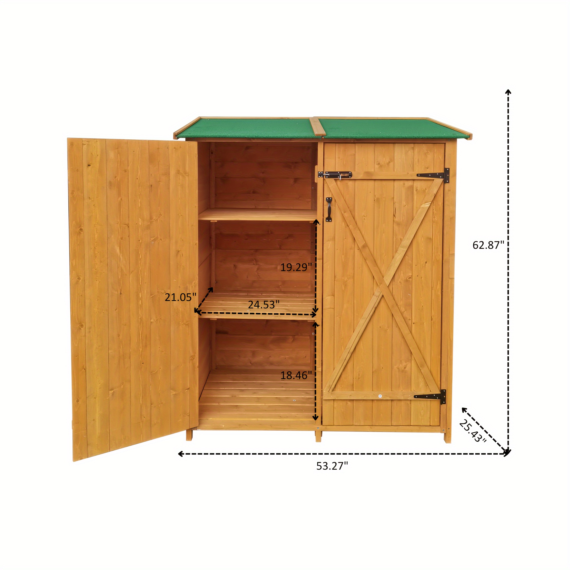 Xwt011 Wooden Shed Natural Backyard Garden Storage - Temu