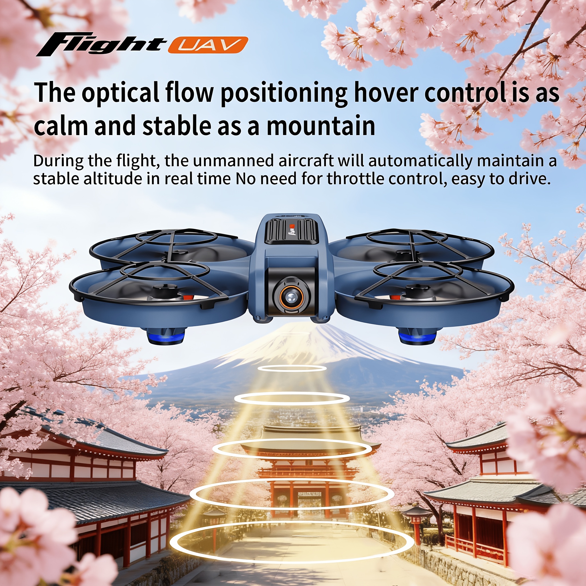 Brushless Wind Resistant Drone with Dual Lens