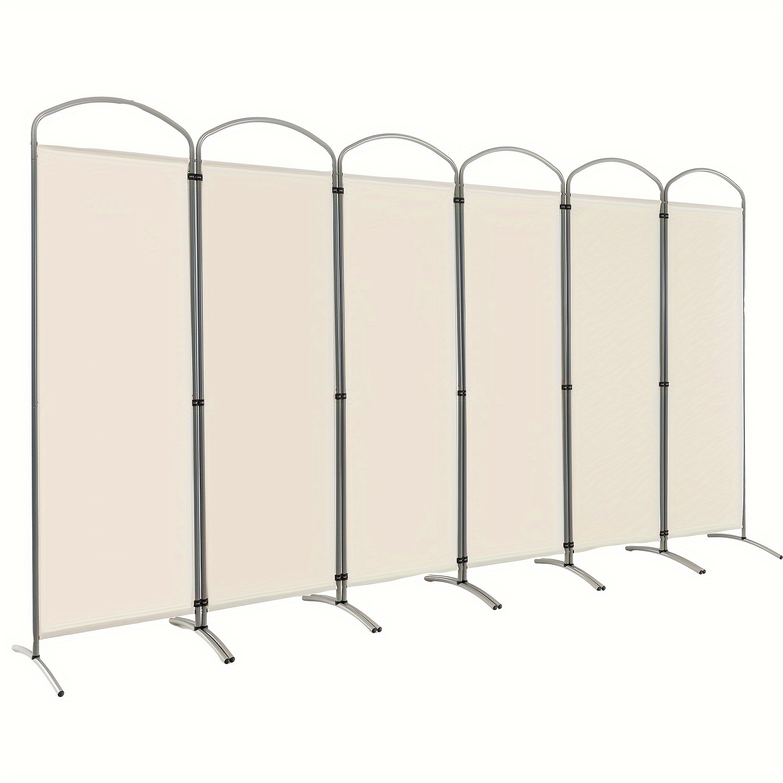 

6 Panels Folding Privacy Screen 6 Ft Tall Fabric Privacy Screen For Home White