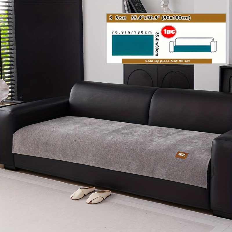 TEMU 1pc Of High-end Labeled Decorative Suede Sofa Cover - Universal High Weight Furniture Protection Cover, Pet Friendly Sofa Cover, Anti Slip