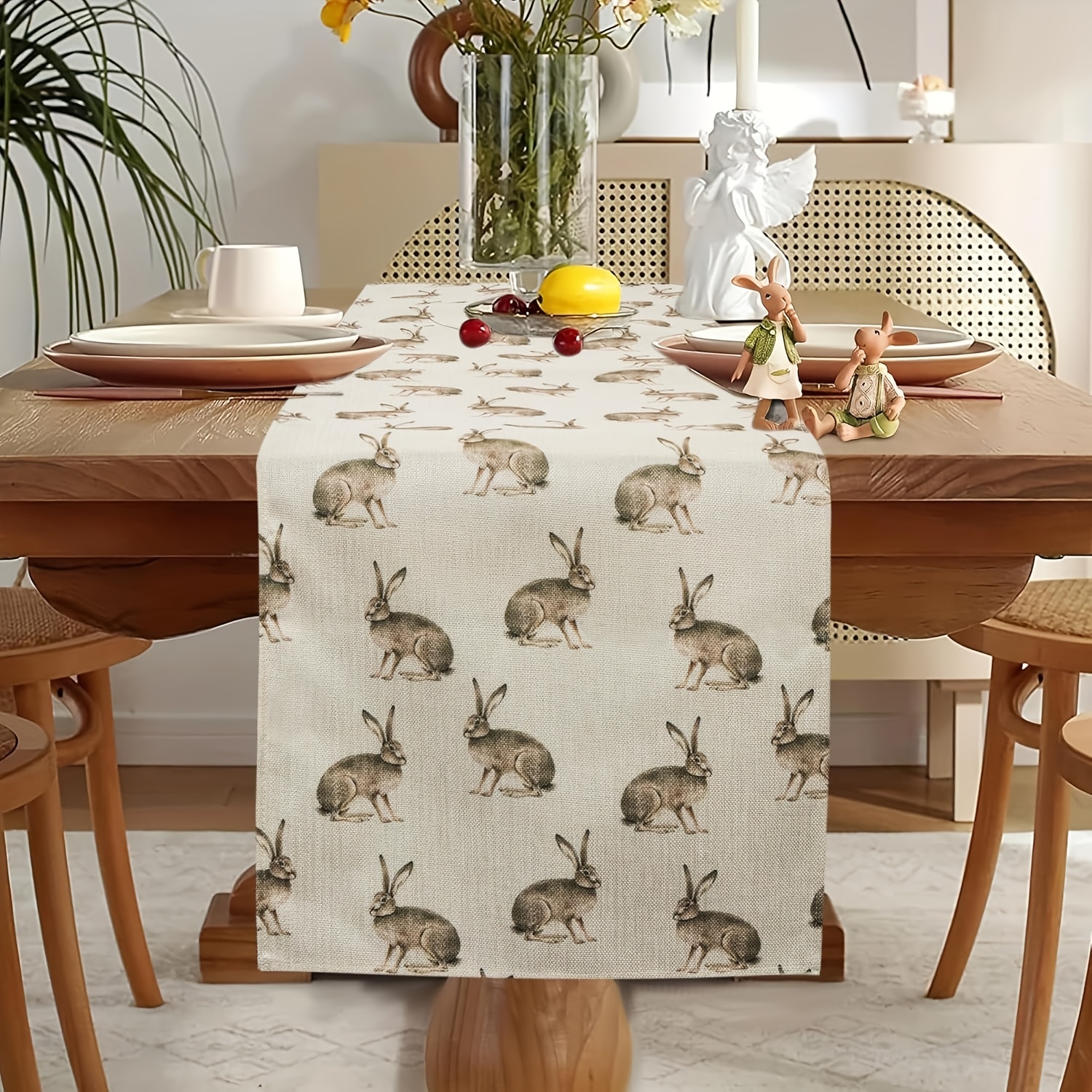 ostertischläufer leinen fröhlichen design