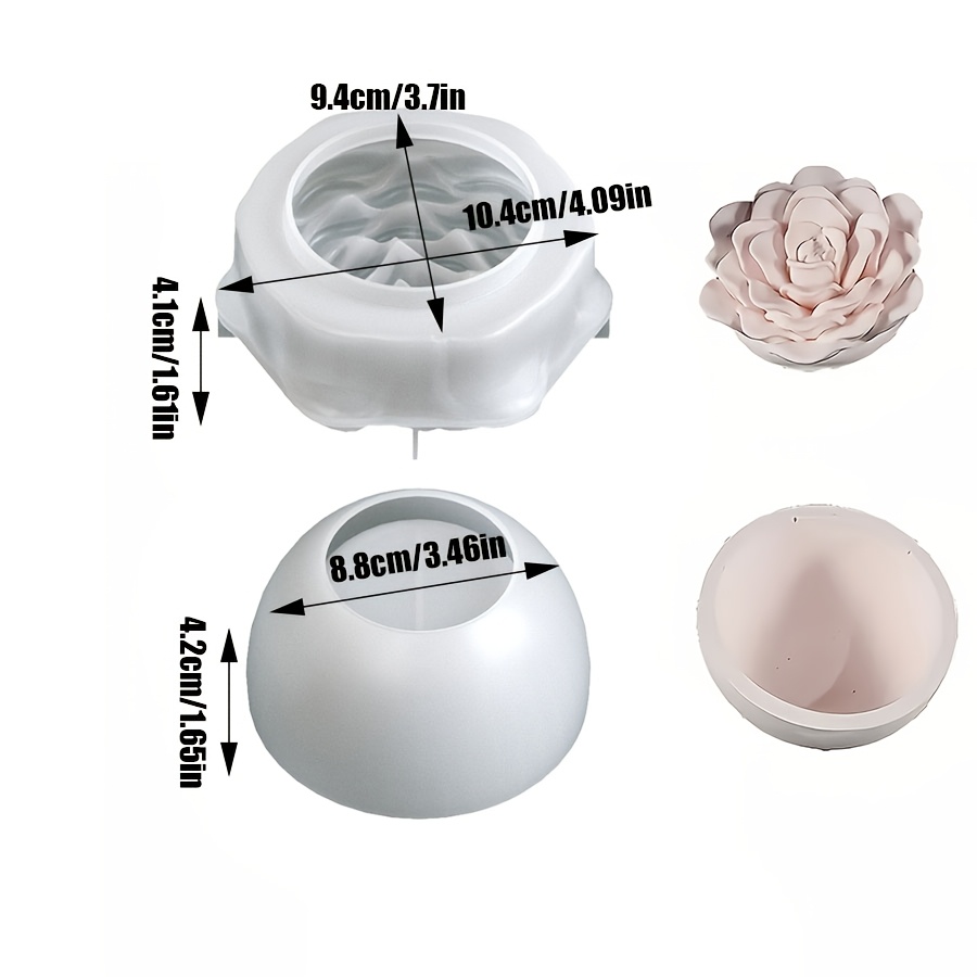 E-shop [Harzform] 2 Stück Silikon Harz Gießformen für blumengestaltige Aufbewahrungsboxen und Kerzenhalter, Epoxidharz Set mit unregelmäßigen floralen