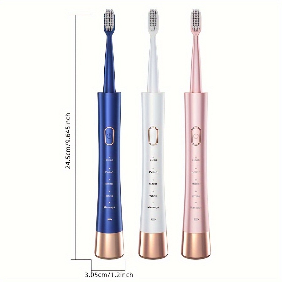 Electric toothbrush home USB rechargeable 5-speed soft bristled intelligent adult toothbrush battery powered travel electric toothbrush multiple replacement brush head set Christmas/Halloween/Valentine/New Year holiday gift