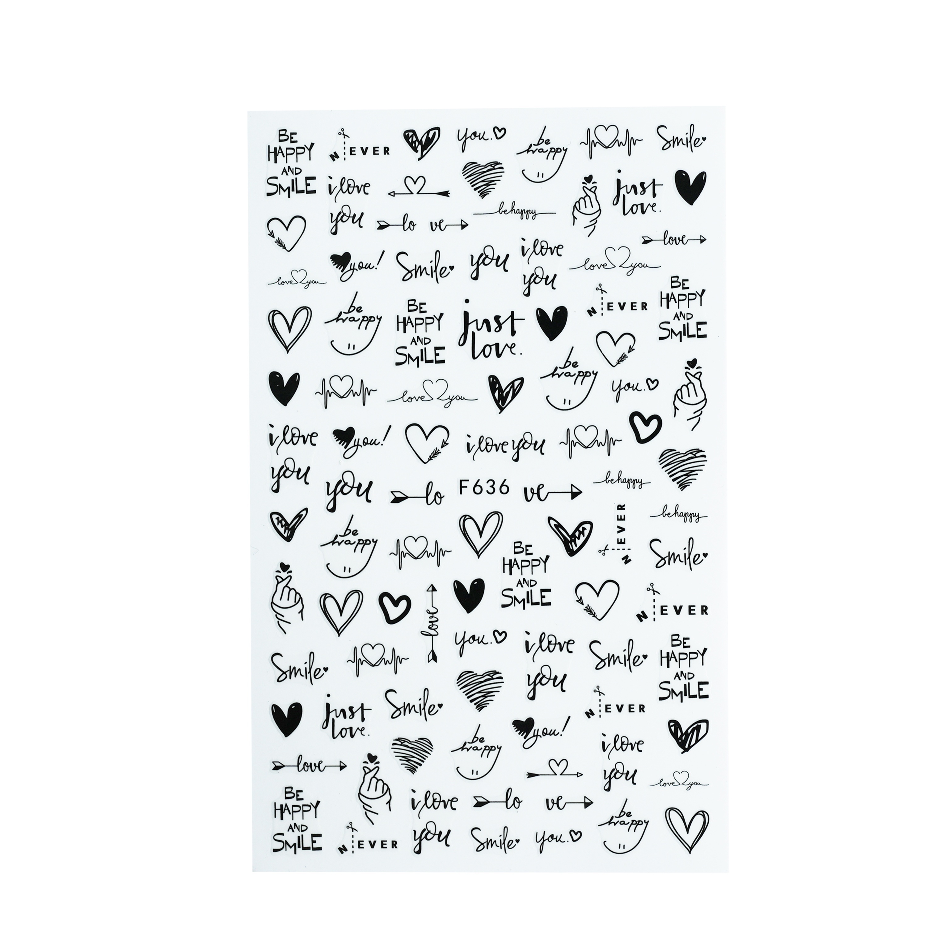 1 Sheet Of Heart Letter Stickers, Self-adhesive Decals For Cups, Nails, Skateboards, Helmets, Diy Decorative Stickers, Outdoor Cycling Stickers