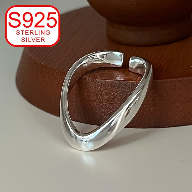 925 Sterling Silver V Shape Band Ring - Versatile Daily Wear