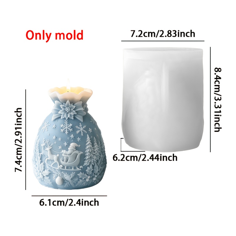 TEMU Resin Silicone Mold Compatible For Diy Christmas Ornaments - Santa Sleigh Reindeer Snowflake Embossed Mold With Bag Design, Irregular Shape