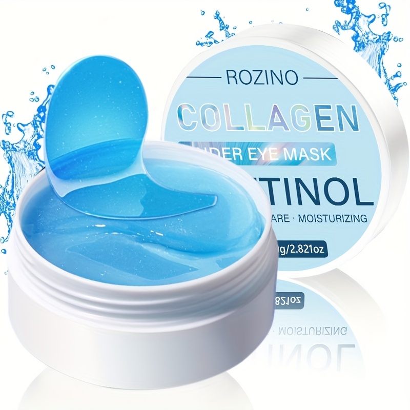 TEMU 60pcs Of Retinol Collagen Eye Mask, Effectively Firming , Moisturizing And Nourishing, Suitable For Puffiness And Dark Circles, Lifting Smooth Beige Eye Pads, And Reducing Sagging Effects