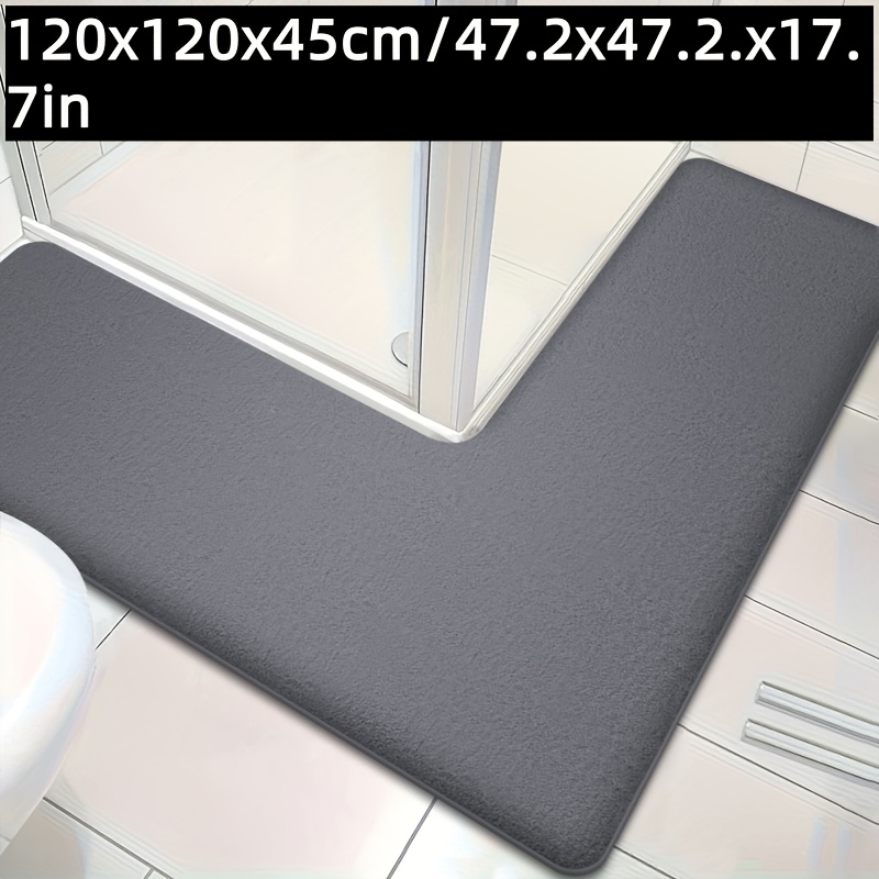 Solid Color -shaped Flannel Absorbent Cushion Furry Non-slip Oil-absorbing Foot Mat Bathroom Door Mat Bathroom Kitchen Entrance Mat
