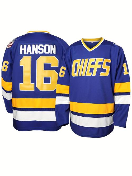 mens breathable ice hockey jersey classic letter number 16 embroidery sports uniform for training competition