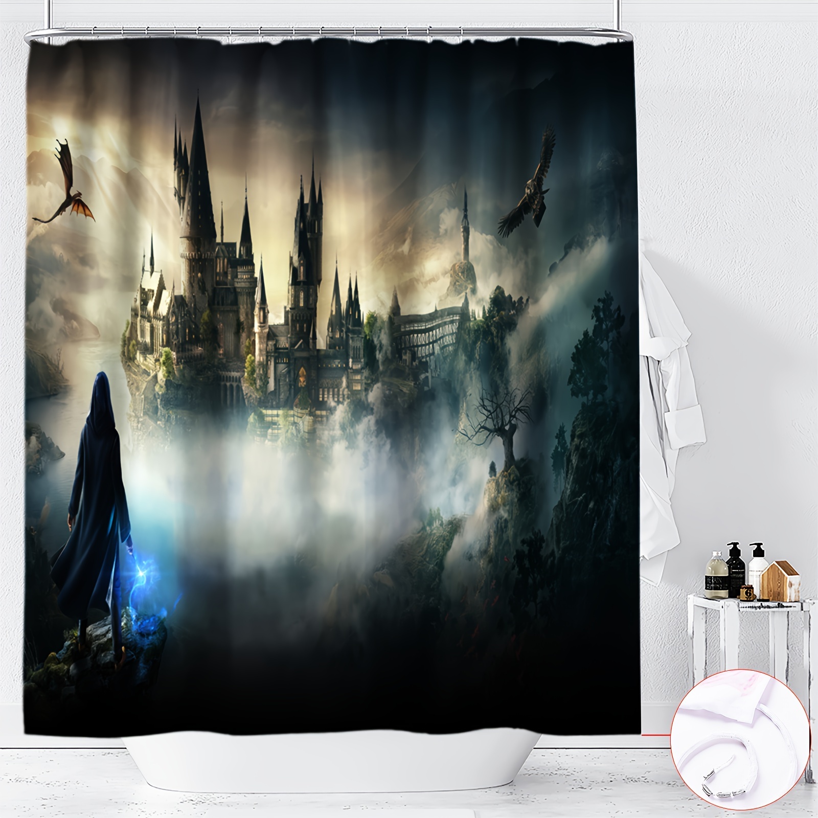 

-inspired Shower Curtain - Waterproof, Machine Washable Polyester With Hooks Included, All Bathroom Decor, Funny Shower Curtain