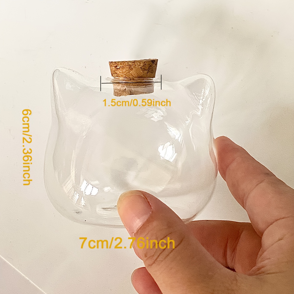 Image of Cat Hair Vases - Glass, Cut Cat Shape, No Battery Needed, Perfect For Holding Cat Hair Or , Decorative Vase | Whimsical Decor | Glass Construction, Cat Accessories