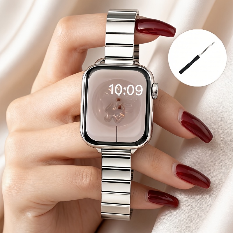 TEMU Stainless Steel Watchband For Watch Band 45mm Ultra 49mm 38mm 42mm 41mm 40mm 44mm 46mm Watch Strap Metal Bracelet For Iwatch Series 6 5 4 3 2 1