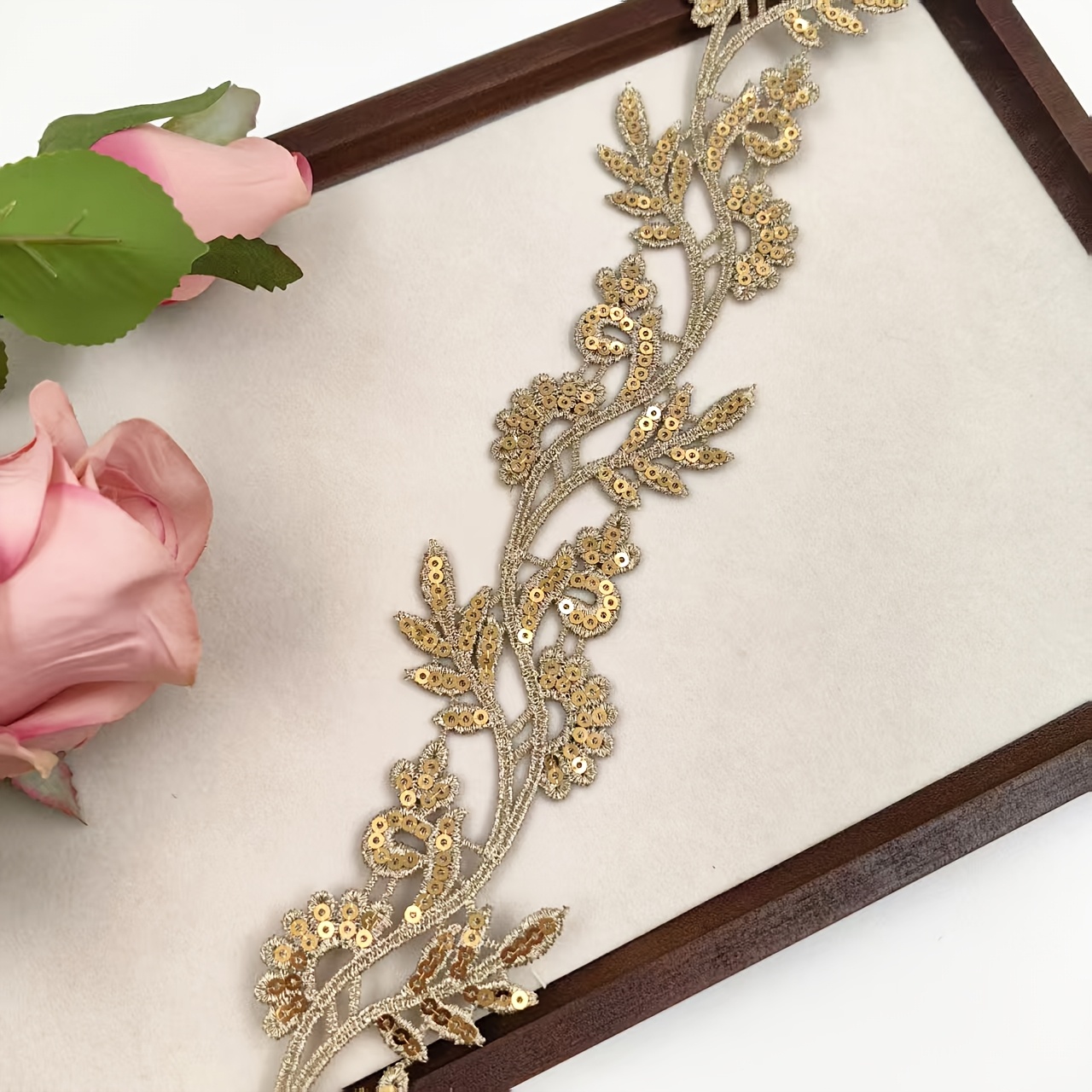 Golden Sequin Lace DIY Decoration for Garment Accessories