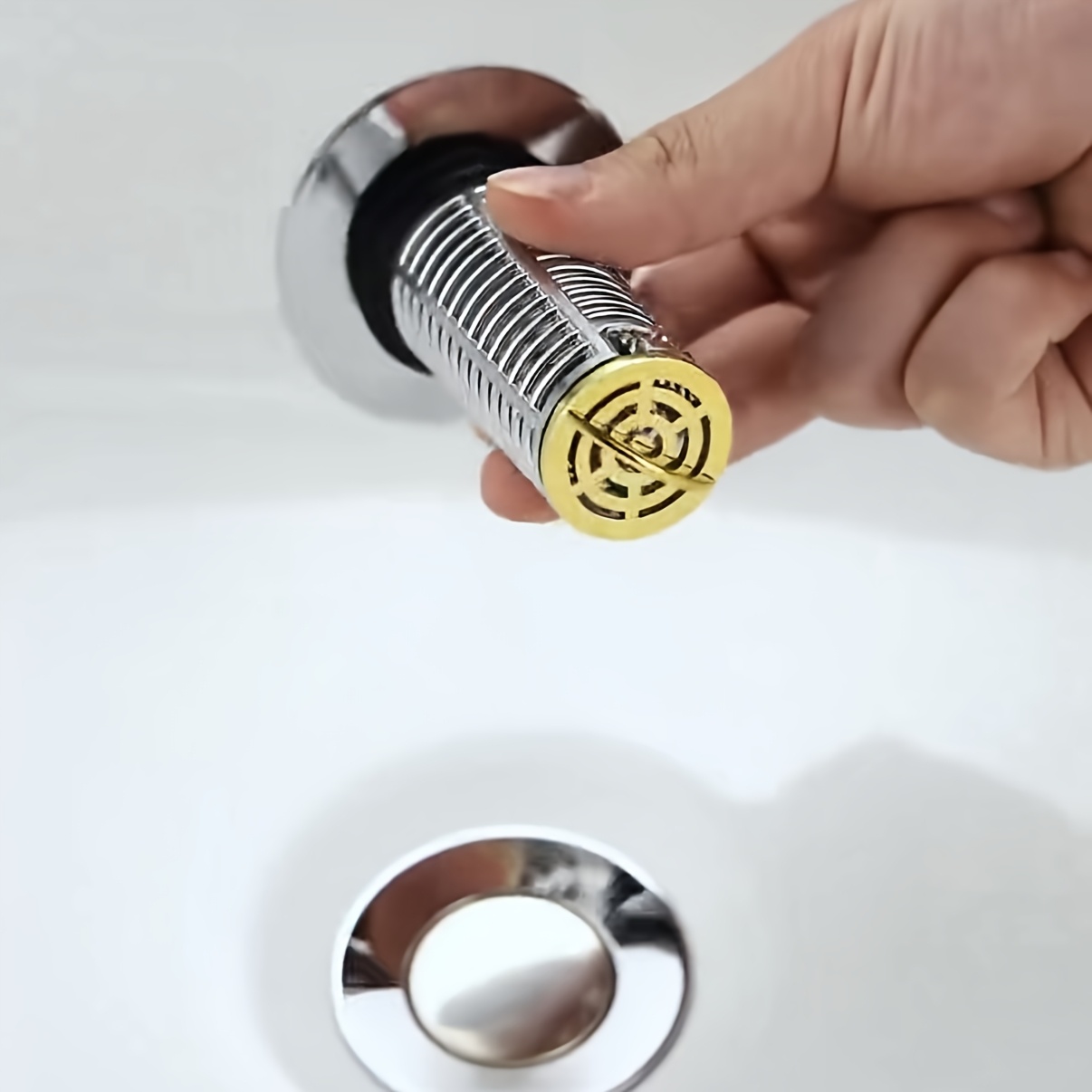 2pcs Bathroom Sink Stoppers with Copper Spring-loaded Core