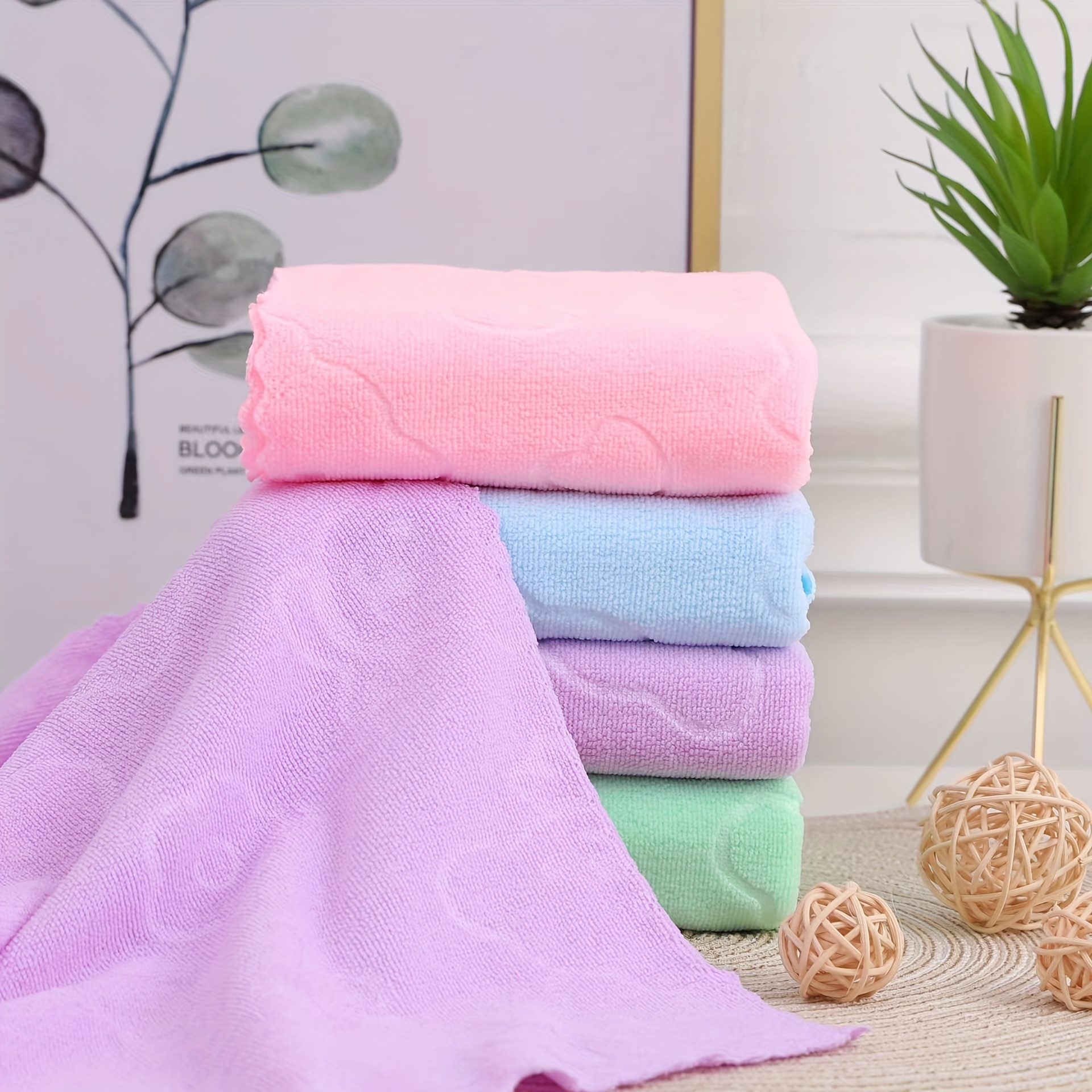 

5-piece Ultra-soft Microfiber Hand Towels - Colorful, Durable & Absorbent Face Towels For Bathroom Essentials
