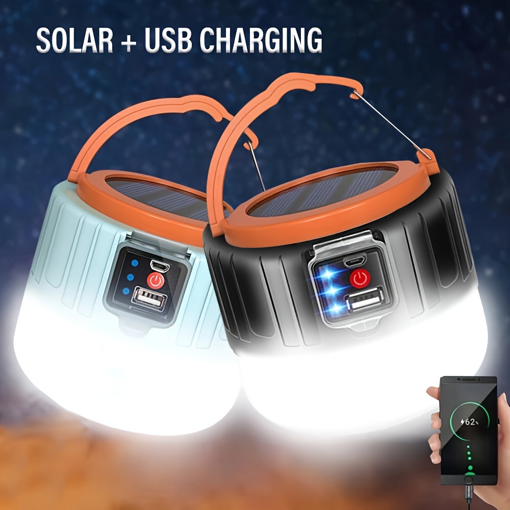 

Outdoor Led Solar Light Bulb, Portable Camping Light, Usb Charging, Power Display, Suitable For Camping, Fishing, Flashlight, Hiking Power Outage