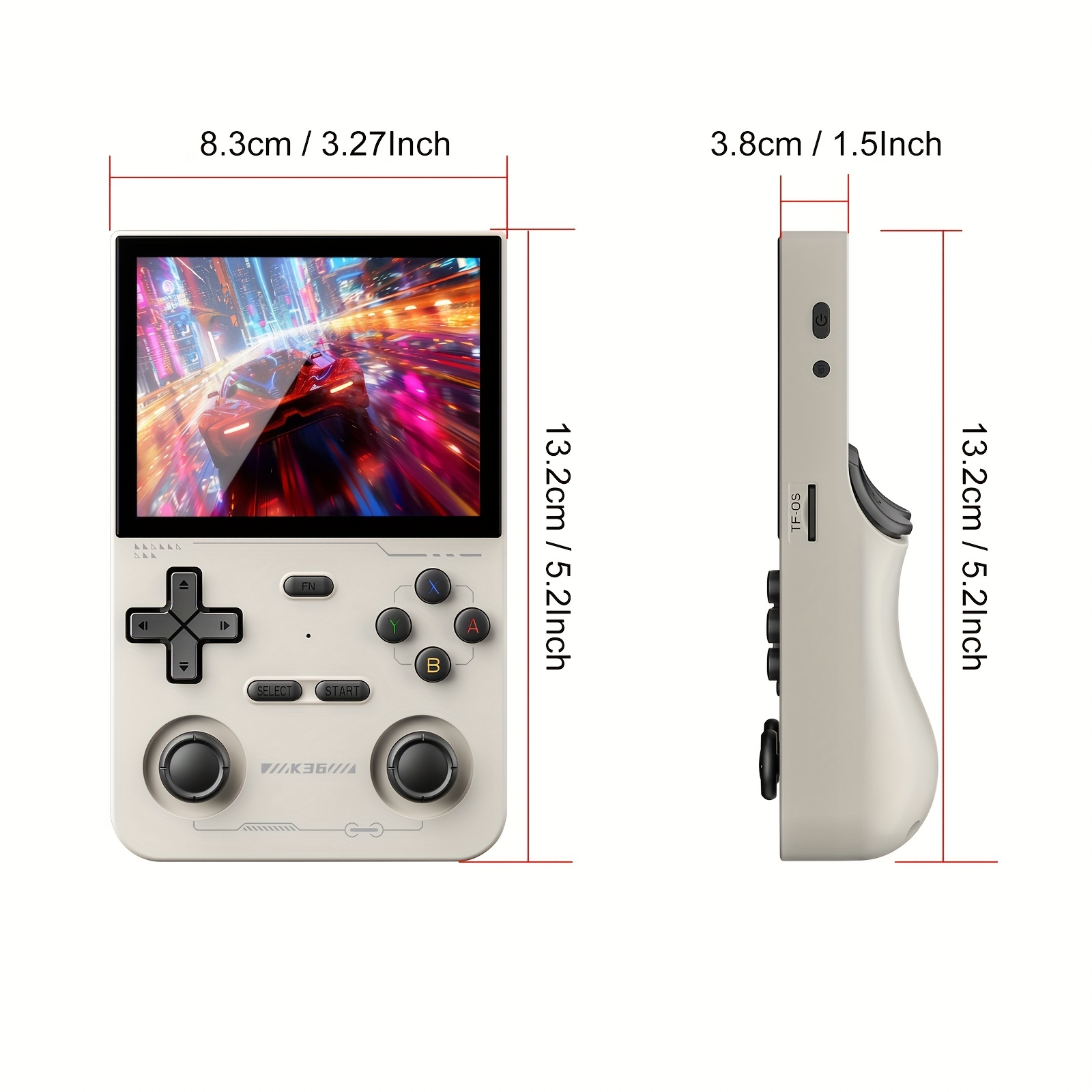 K36 Open-source Handheld Game Console, 64GB Memory Card, Fully Upgraded, Powerful Processor, Stable and Lag-Free, Supports OTG Interface, Rich Emulators, 3.5-inch Ultra-Clear Screen, Extended Battery Life