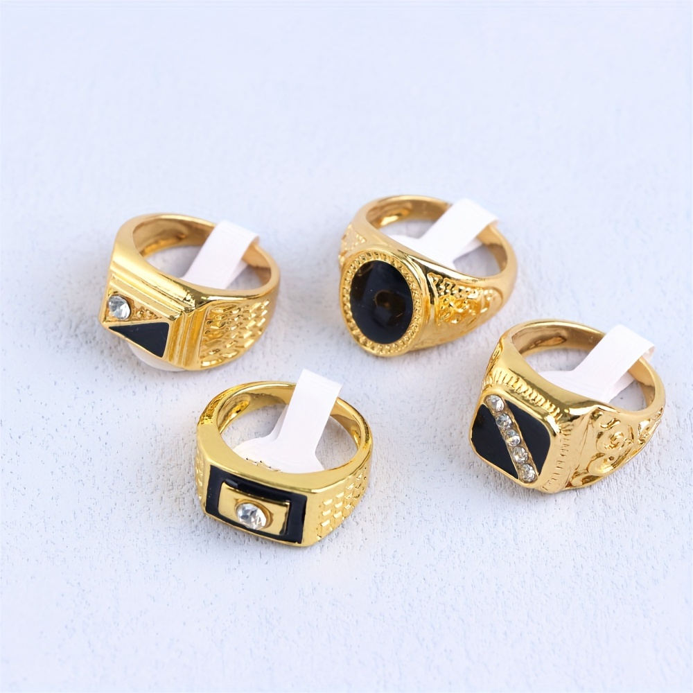 10 pcs fashionable mixed pack of black geometric drip   rings for men and   for   and party accessories details 6