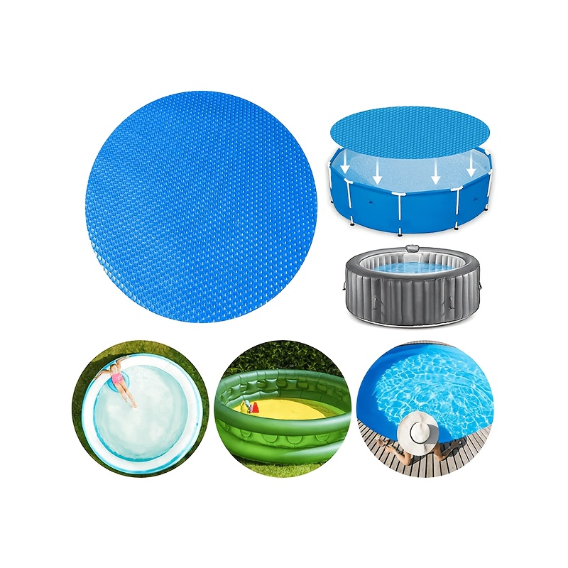 Solar Pool Covers Blankets, Round Solar Pool Cover for Above Ground and In Ground Pool Round Swimming Pools, Solar Pool Hot Tub Floating Thermal Blanket Dustproof Cover