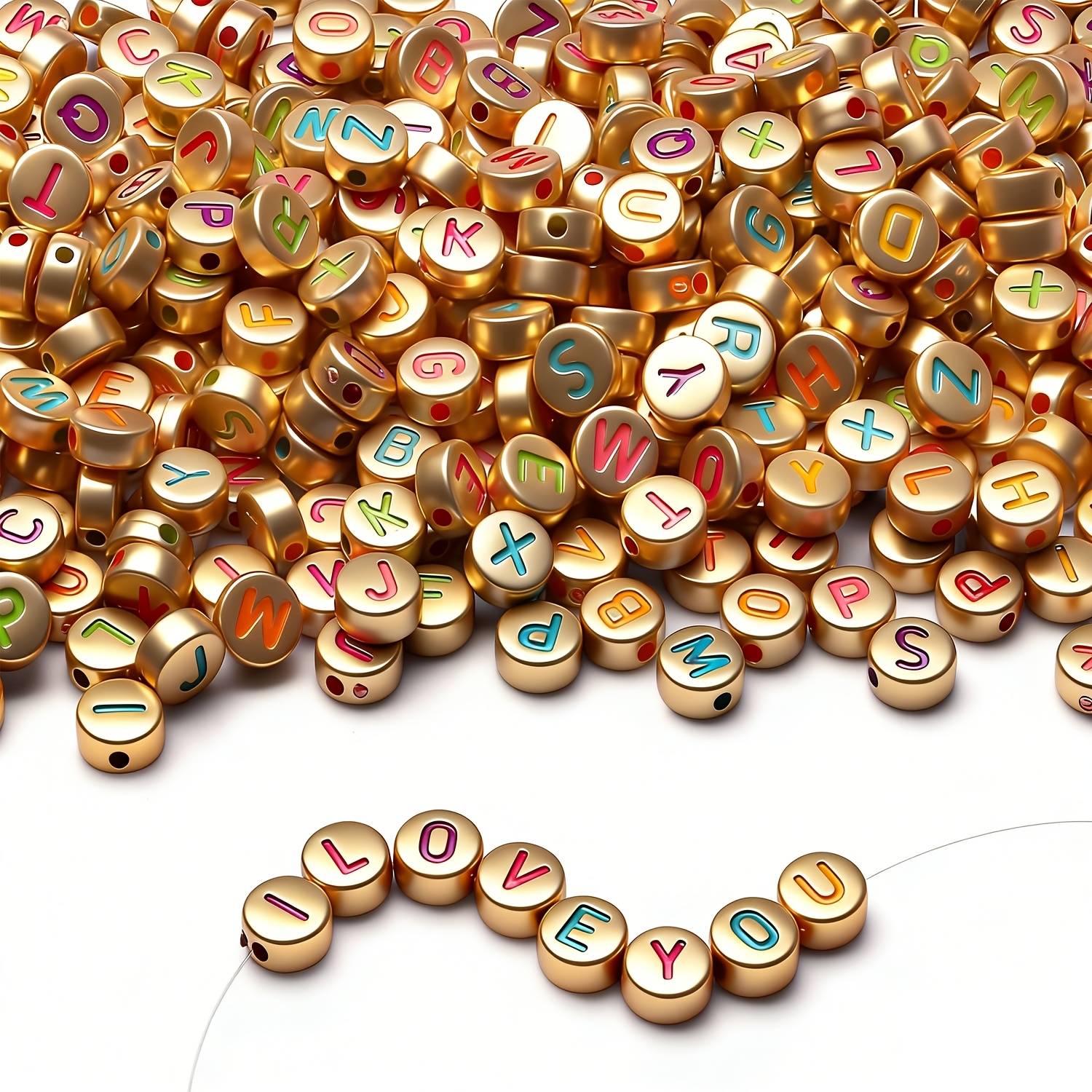 TEMU Set per creazione di collane con perline a in acrilico fai da te da 168 pezzi - Perline colorate 7*4mm - per realizzare braccialetti, collane e