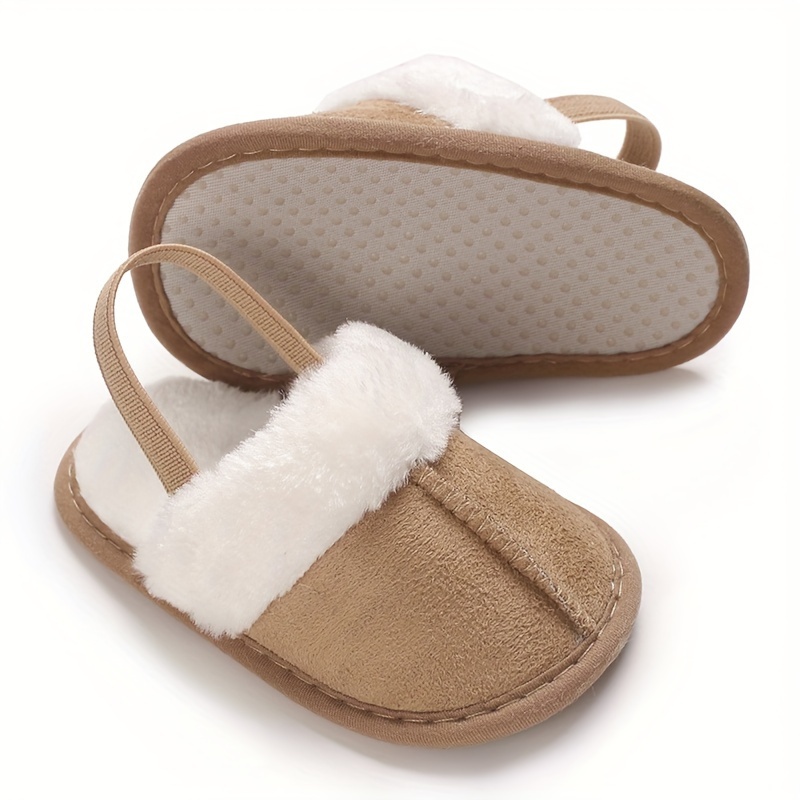 Cute Slippers for Babies Aged 0-18 Months, Suitable for Autumn And, Featuring Plush Lining for Warmth, Soft Soles for Comfort, And Designed for Indoor Leisure And Early Walking.